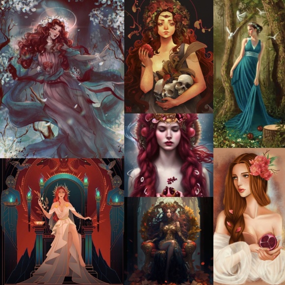 Persephone Greek Roman Goddess Pomegranate and Seeds Handmade Silver Necklace - Picture 2 of 16